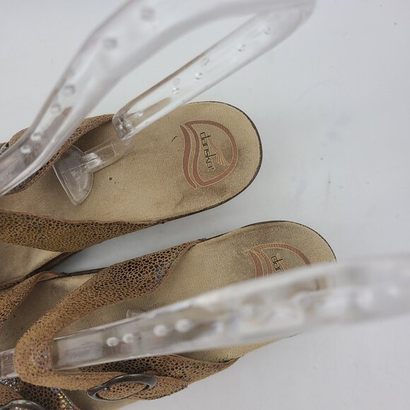 Dansko Sophie Shoes Womens 39 US Size 8.5 to 9 Tan Silver Iridescent Leather - Picture 5 of 14